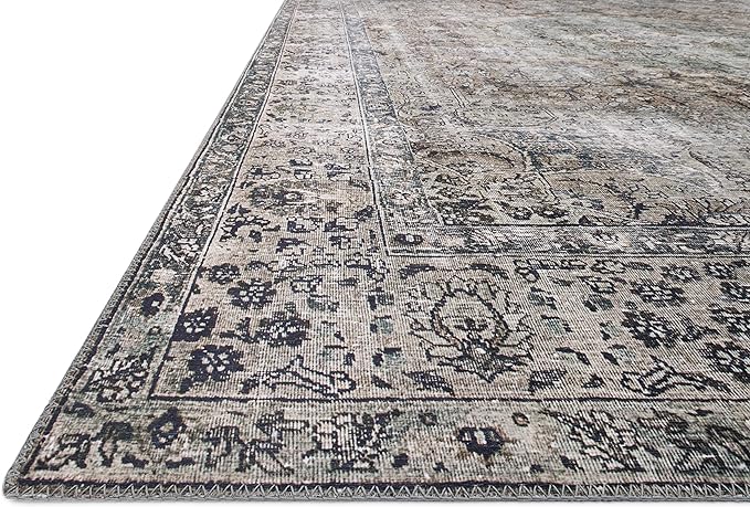 Loloi Layla Collection LAY-06 Taupe/Stone 2'-6" x 9'-6" .13" Thick Runner Rug, Soft, Durable, Vintage Inspired, Distressed, Low Pile, Non-Shedding, Easy Clean, Printed, Living Room Rug