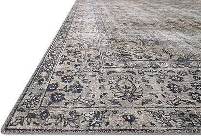 Loloi Layla Collection LAY-06 Taupe/Stone 2'-6" x 9'-6" .13" Thick Runner Rug, Soft, Durable, Vintage Inspired, Distressed, Low Pile, Non-Shedding, Easy Clean, Printed, Living Room Rug