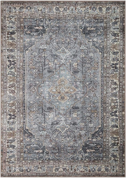 Keen Home Design 3x5 Rug - Machine Washable Entry Rug with Non-Slip Backing, Ideal for Enteryway, Kitchen, Bathroom, Laundry Room - Vintage, Easy Clean, Durable, Low Pile Rug - (3' x 5')