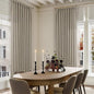 Taupe Burlywood Pinch Pleat Linen Curtains 120 Inches Long 60 Inch Wide for Patio Sliding Door Light Filtering Semi Sheer Pleated Drapes Back Tab Extra Wide 60 x 120 Curtain for Living Dining Room