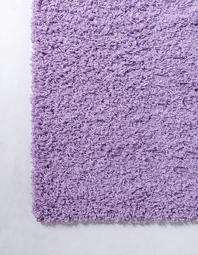 Unique Loom Solid Shag Collection Area Rug (3' 3" x 5' 3" Rectangle, Lilac)