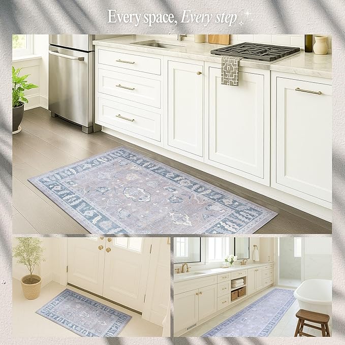 Fame Rugs Gray Modern Oushak Rug 10x13, Vintage Turkish Colorful Oriental Washable Antique Inspired Oversize Area Rugs, Luxury Living Room Bedroom (389GBB, 10' x 13')