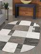 Unique Loom Autumn Collection Area Rug - Providence (5' 3" x 8' Oval, Gray/ Ivory)