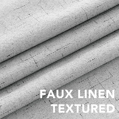 H.VERSAILTEX 100% Blackout Curtains for Bedroom Thermal Insulated Linen Textured Curtains Heat and Full Light Blocking Drapes Living Room Curtains 2 Panel Sets, 42x54 Inch, Glacier Gray