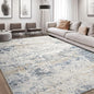 Area Rug Living Room Rugs - 8x10 Abstract Large Soft Indoor Washable Rug Neutral Modern Low Pile Carpet for Bedroom Dining Room Farmhouse Home Office - Beige Blue