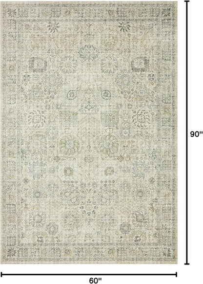 Loloi II Skye Collection SKY-14 Natural/Sage 5'-0" x 7'-6" Area Rug