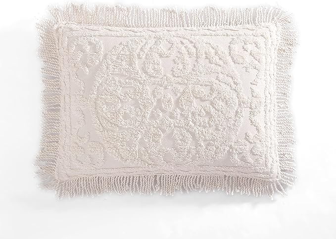 Beatrice Home Fashions Medallion Chenille Bedspread, Standard Sham, Blush