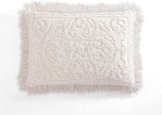 Beatrice Home Fashions Medallion Chenille Bedspread, Standard Sham, Blush