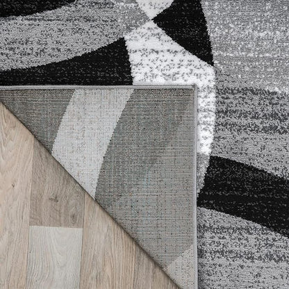 Rugshop Contemporary Abstract Circles Perfect for high Traffic Areas of Your Living Room,Bedroom,Home Office,Kitchen Runner Rug 2' x 7' Gray