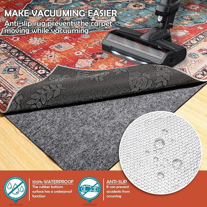 Waterproof Rug Pad, 2x10 Ft Under Area Rug Carpet Pad, Non Slip Rug Pads for All Floors and Hardwood Floors Finishes, Keep Carpets in Place Soft and Prevent Rug from Wrinkling or Buckling