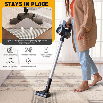 Non-Slip Rug Pad Gripper 9x13 Feet, Anti Skid Mat for Under Area Rugs, Keeps Rugs in Position and Safe, Thick Cushioned Carpet Pad for Hardwood Floors Protection