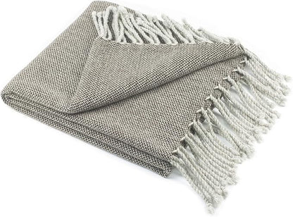 REALITY&FANTASY Wool Shawl Fringed Knee Throw Blanket for Couch Bed Outdoor Travel