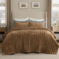 Bedsure Velvet Quilt King Size Set - 108"x96" Lightweight Velvet Comforter King, Oversized Luxury Bedspread Coverlet, Ultra-Soft Winter Bedding Set with 2 Pillow Shams, Caramel Gold