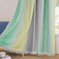 XiDi Curtains for Bedroom Decor, Rainbow GreenYellowGrey52/54/1