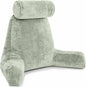 Husband Pillow XXL Reading Pillow for Bed Backrest with Arms - Desert Sage Adult - Unmatched Support Pillow for Sitting Up in Bed - Shredded Memory Foam Comfy Microplush Cover & Detachable Neck Roll