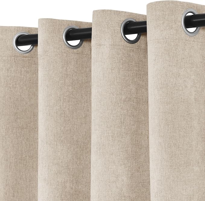 Macochico 100% Blackout Curtains Luxury Chenille Curtains for Living Room Thermal Blackout Curtains for Bedroom Hotel Banquet Classic Decor Taupe Curtains with Tieback 72" Wx96 L Grommet 1 Panel