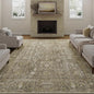 Brown Area Rug 8x10 Machine Washable Large Vintage Living Room Distressed Non Slip Carpet Traditional Indoor Bedroom Retro Floral Accent Throw Rug for Office Kitchen Dining Room