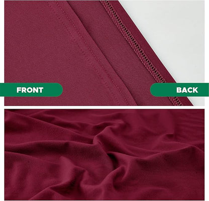 Biscaynebay Decorative Box Spring Cover King & Cal King Size, Burgundy Luxurious Jersey Knitting Stretchy Wrap Around 4 Sides Bed Skirt for Home/Hotels, Easy Fit Wrinkle & Fade Free Machine Washable