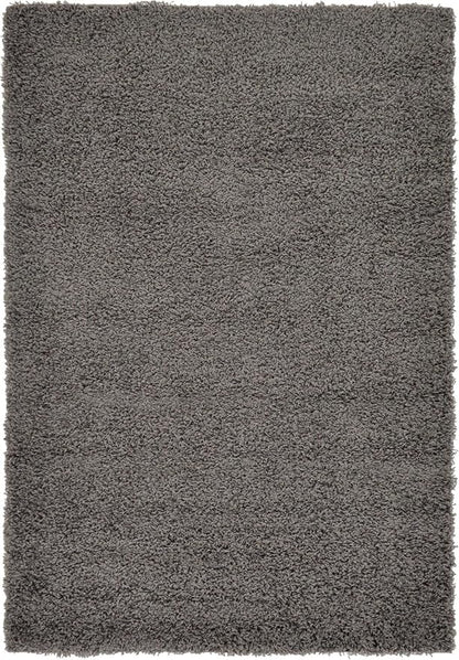 Unique Loom Solid Shag Collection Area Rug (4' 1" x 6' 1" Rectangle, Graphite Gray)