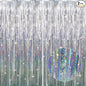 GOER 6.4 ft x 8.2 ft Metallic Tinsel Foil Fringe Curtains,Pack of 2 Party Streamer Backdrop for Birthday,Graduation Decorations and New Year Eve (Shiny Silver)