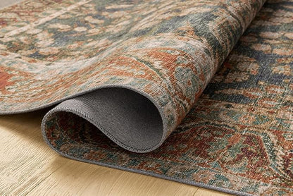 Loloi Chris Loves Julia Jules Collection JUL-10 Ocean/Spice 3'-6" x 5'-6", .13" Pile Height, Area Rug