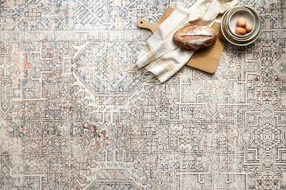 Loloi Chris Loves Julia Jules Collection JUL-07 Natural/Ocean 2'-6'' x 12'-0'', .13" Pile Height, Runner Rug