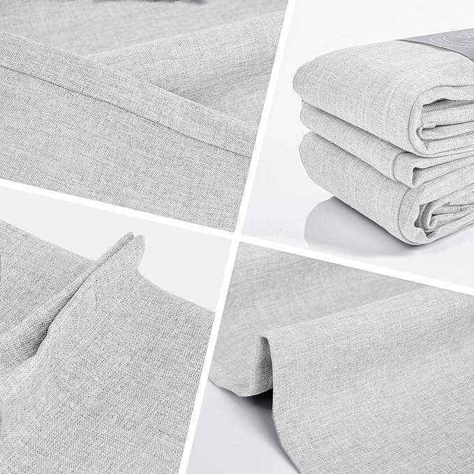 WdFour 30x30 Inch Pinch Pleated Blackout Cafe Curtains - Pack of 2, 100% Light Blocking Back Tab Drapes for Half Windows, Kitchen & Bathroom Short Curtains y. (Greyish White).