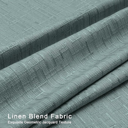 Jacquard Linen Curtains 108 inch Length 2 Panels Thick Faux Linen Blended Window Drapes Burlap Textured Curtains with Grommet for Living Room Bedroom Farmhouse (52x108 Lake Blue) Natural