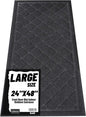 Front Door Mat Indoor Outdoor Entrance, 24" x 48" All-Season Heavy Duty Waterproof Doormat, Non-Slip Absorbent Entryway Mat, Easy to Clean, Low Profile Commercial Floor Mat for Indoor Outdoor