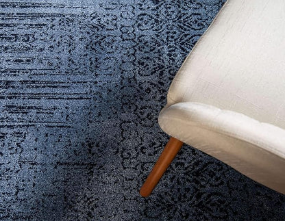 Unique Loom Del Mar Collection Area Rug - Jennifer (3' 3" x 5' 3" Rectangle, Blue/ Navy Blue)