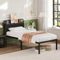 16 Inch Twin Bed Frames with Upholstered Storage Headboard, Sturdy Single Bed Frame, No Box Spring Needed Twin Platform, Black