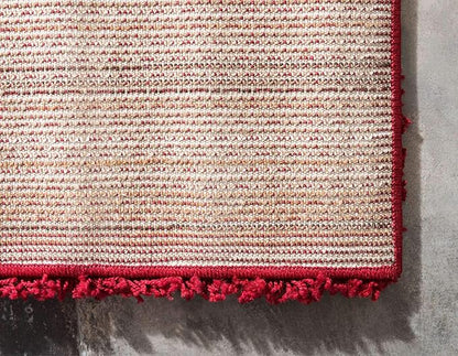 Unique Loom Solid Shag Collection Area Rug (5' 1" x 8' Rectangle Cherry Red)