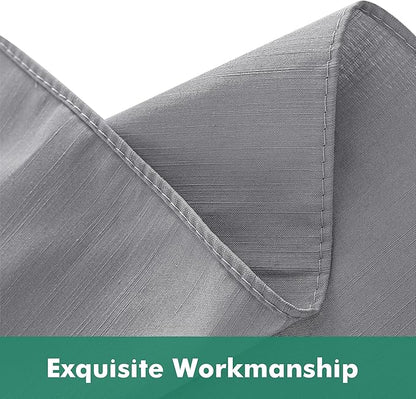 Biscaynebay Wrap Around Bed Skirts with Split Corners for Full Beds 12" Drop, Silver Grey Adjustable Elastic Dust Ruffles Easy Fit Wrinkle & Fade Resistant Silky Luxurious Fabric Machine Washable