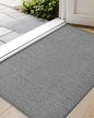 Color&Geometry Ultra-Thin Indoor Door Mat, 21"x31" Low-Profile Non-Slip Entryway Rug with Modern Geometric Texture, Washable Doormat for Entrance, Front Doors, Light Grey (FOLD)