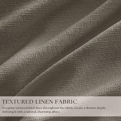 Dark Flax 100 Inch Blackout Pinch Pleated Curtains 2 Panel Set for Living Room Darkening Thick Linen Textured 100% Black Out Drapes 100 Inches Long Pinch Pleat Light Blocking Bedroom Taupe Gray