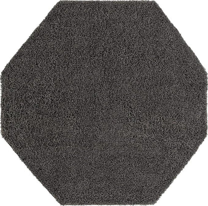 Unique Loom Solid Shag Collection Area Rug (8' Octagon, Graphite Gray)