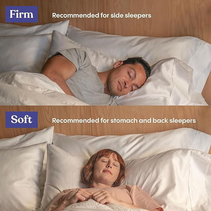 FluffCo Zen Fluff Pillows - Down Alternative - King Bed Pillow for Sleeping Made in USA - Luxury Hotel-Quality Pillow - 100% Cotton, 300 Thread Count (King Size 1 Pack)