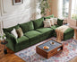 ABCASA 134.6" Luxury Modular Sectional Convertible Sofa with Storage Ottoman, L-Shape 5-Seat Oversized Comfy Couch Deep Seat with Reversible Chaise - Chenille Green