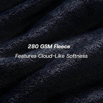 Luxury Fleece Warm Throw Blanket, Soft Lightweight Velvety Plush Throw for Couch and Bed, Cozy Comfy for All Seasons(Black, 50×70 Inches)
