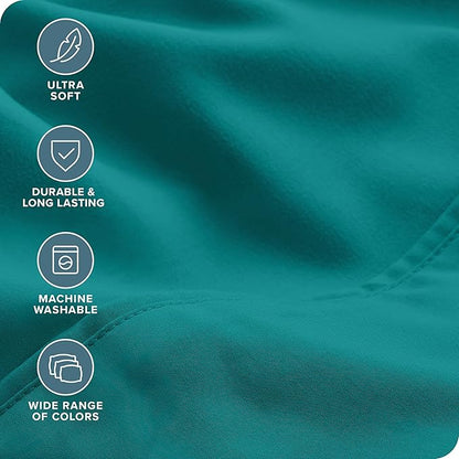 Bare Home Hotel Luxury Queen Sheet Set, Extra Soft - 6 Piece Set - Deep Pockets - Easy Fit - Cooling & Breathable - Wrinkle, Fade, Stain Resistant - Includes 4 Pillowcases (Queen, Emerald)