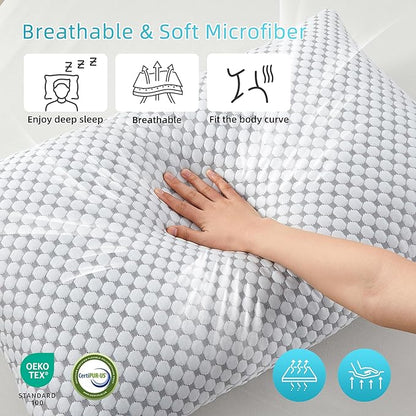 SAPHREAS Cooling Bed Pillows King for Sleeping, Luxury Hotel Shredded Memory Foam Pillows for Side Back Stomach Sleepers, Cool Firm Pillow for Neck Support