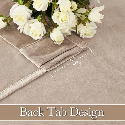 RYB HOME Velvet Curtains 72 inches Length, Back Tab & Rod Pocket Soft Fabric Curtains & Drapes for Home Office Attic Cafe Basement, Blush, W 52 x L 72, 2 Panels Set