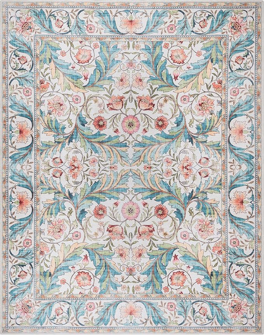 Gertmenian Indoor Boho Area Rug | Home Decor for Entryway, Bedroom, Living Room, Office, Kitchen | Non Slip, Soft, Printed Accent Rugs | Altair, Ivory, 8x10 Large, 24506
