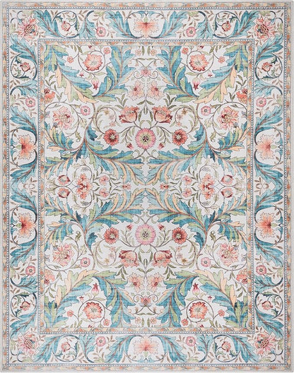 Gertmenian Indoor Boho Area Rug | Home Decor for Entryway, Bedroom, Living Room, Office, Kitchen | Non Slip, Soft, Printed Accent Rugs | Altair, Ivory, 5x7 Standard, 24504