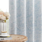 Beauoop Blue Floral Jacquard Blackout Curtains 72 Inches Long 2 Panels for Bedroom Living Room Chenille Flower Room Darkening Thermal Insulated Soundproof Grommet Window Treatments Drapes, 52x72