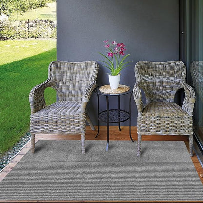 Ottomanson 2'7" x 5' Mud Mat Area Rug Scraper Carpet - Non-Slip, Dirt Trapping for Indoor & Outdoor Use - Ideal for Entryway, Garage, Kitchen, Patio & High-Traffic Areas, Gray