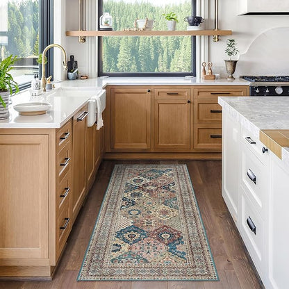 Gertmenian Indoor Boho Rug - 2x8 Runner, Non Slip, Super Strong, Ideal for High Traffic Areas in Entryway, Bedroom, Kitchen - Cinzia, Bronze, 27727