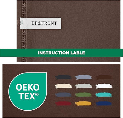Biscaynebay Decorative Box Spring Cover Full & Full XL Size, Brown Jersey Luxurious Jersey Knitting Stretchy Wrap Around 4 Sides Bed Skirt for Home/Hotels, Easy Fit Wrinkle Free Machine Washable