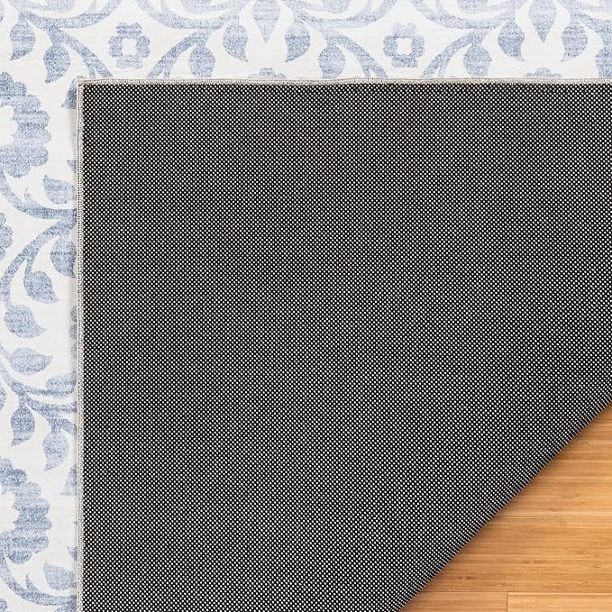 Gertmenian Indoor Boho Area Rug | Home Decor for Entryway, Bedroom, Living Room, Office, Kitchen | Non Slip, Soft, Printed Accent Rugs | Esme, Blue, 8x10 Large, 24562