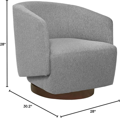 MINCETA Accent Chair,Modern Swivel Chairs for Living Room and Bedroom Reading with Wood Base,Performance Fabric in Gray